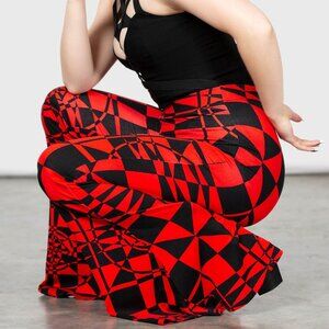**Sold** KILLSTAR SUSPIRIA MOOD [BLACK/ RED] Stretch Flared Pants